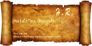 Halász Rezső névjegykártya