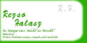 rezso halasz business card